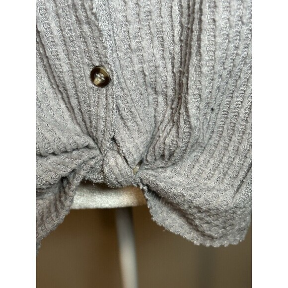 Out from Under Urban Outfitters Jojo Thermal Shirt Sz Medium Gray Waffle Knit - Picture 3 of 10